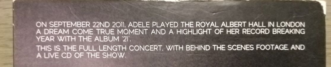 Adele - Live At The Royal Albert Hall CD + DVD
