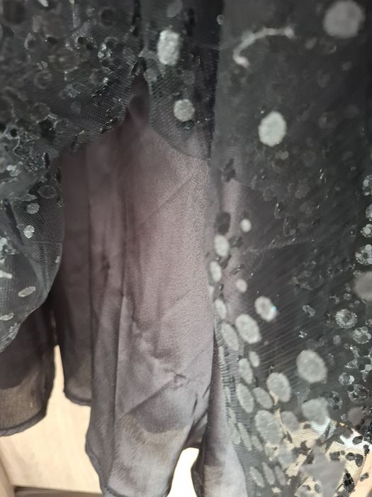 Zjawiskowa czarna sukienka święta świąteczna sesja gwiazdki 128 TKMAXX