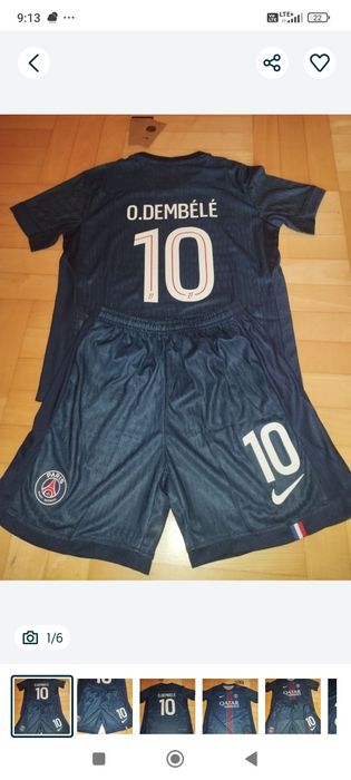Komplet piłkarski dla dzieci Dembele PSG roz. 22,24 i 26