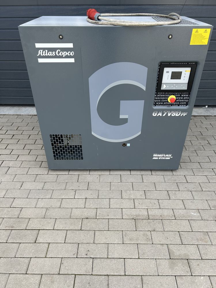 Kompresor śrubowy ATLAS COPCO GA7 VSD FF 7.5kw 12.75 bar Falownik