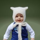 Czapka bonetka Biały kotek, kitty 46/48