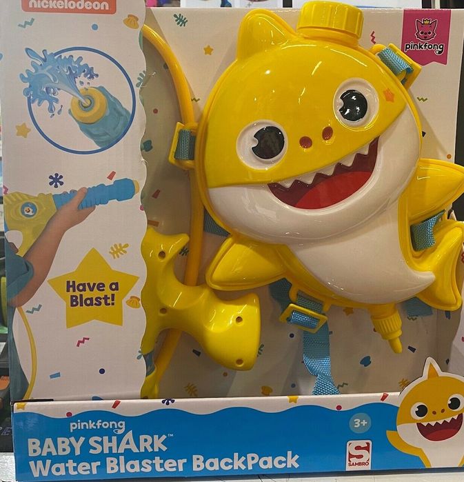 MIOTACZ NA WODĘ PLECAK BABY SHARK REKIN z sikawką wodny pistolet pleca