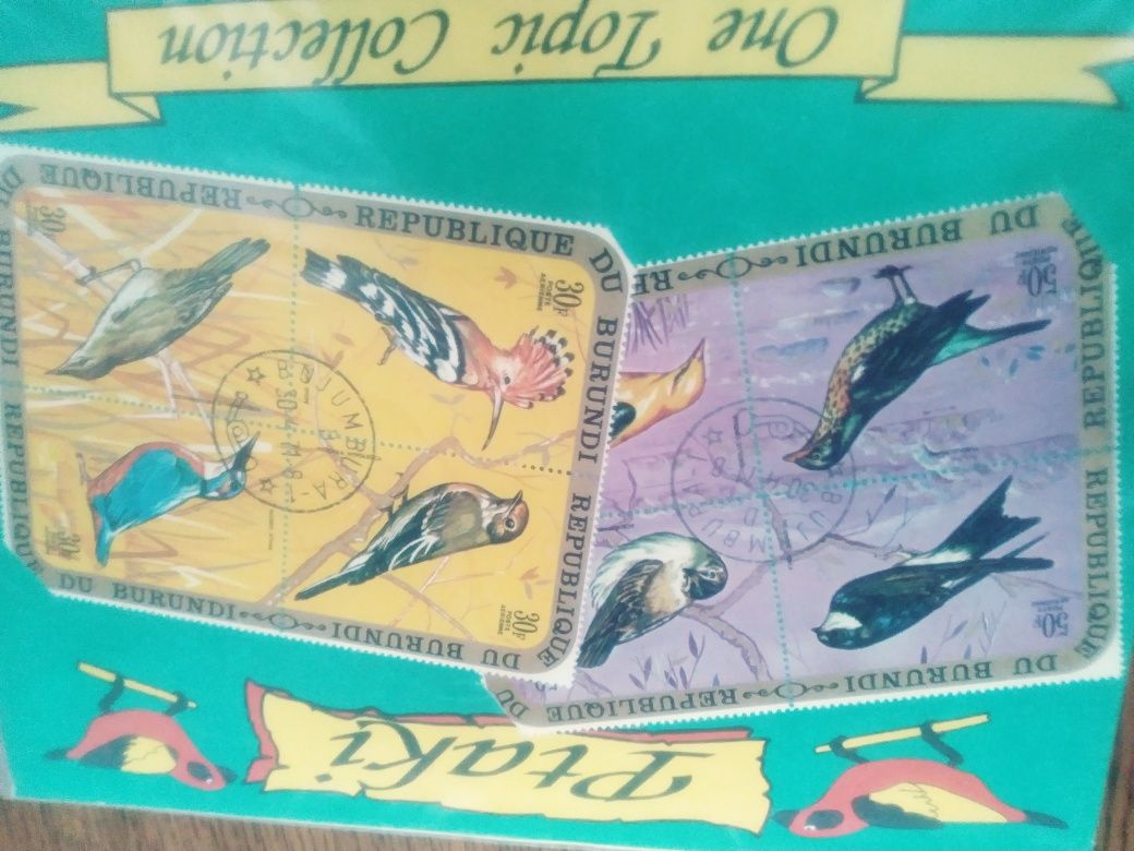 Karty znaczkow przyroda ptaki itp