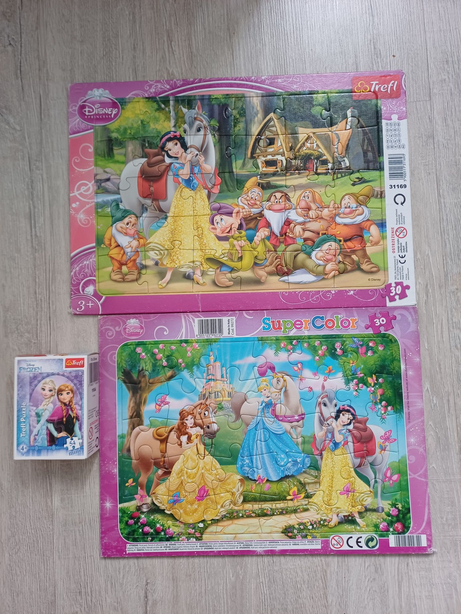 4szt Puzzle dla dziewczynki disney księżniczki kraina lodu