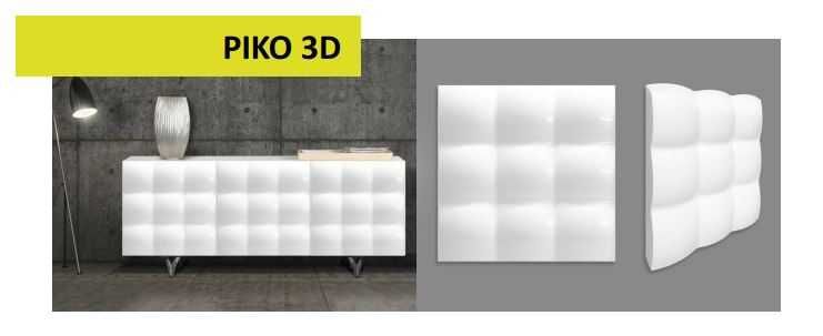 Komoda 3D firmy Panel 3D biała wysoki połysk