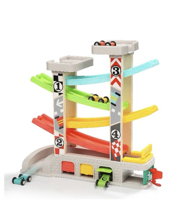 Трек з машинками Швидкісний спуск гоночний трек з вежею та гаражем