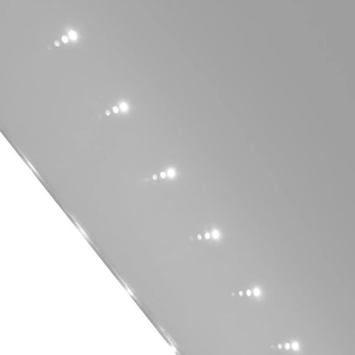 Lustro Łazienkowe LED 100x60 cm Srebrne z Oświetleniem