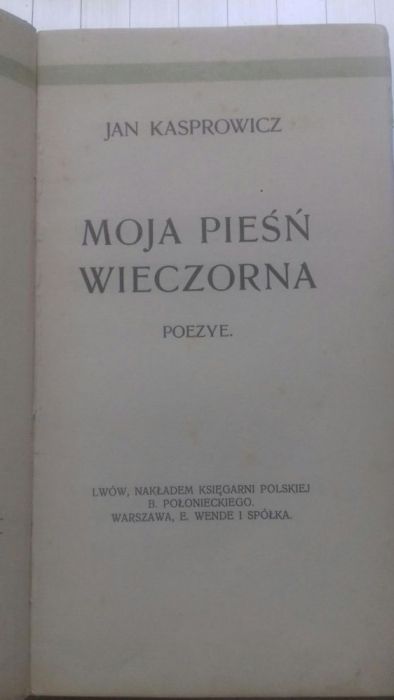 Książka Jan Kasprowicz 1902 rok