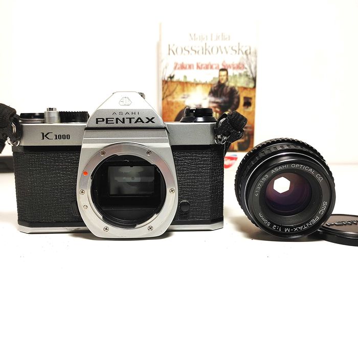 Następca Spotmatic -a Pentax Asahi K1000 z lens SMC Pentax -M 50mm 1:2