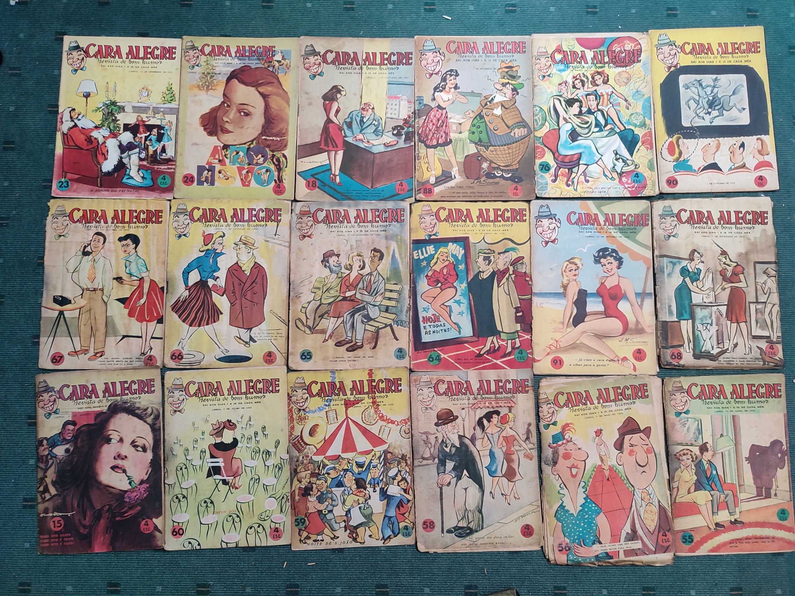 Lote 54 Revistas de Humor Cara Alegre - Anos 50