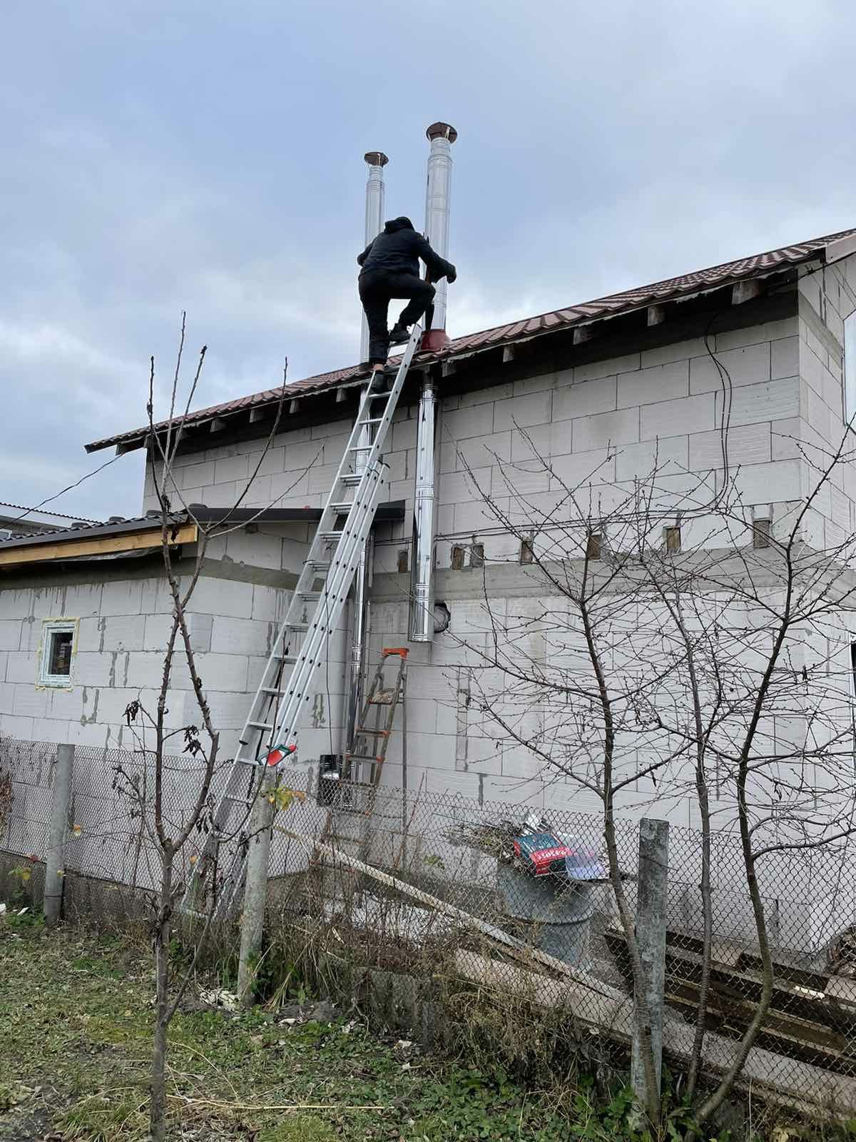 Дымоходы, вентиляция, сендвіч труби Монтаж, установка димоходів