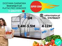 Szklarnia tunel 2.4x4, 3x4, 3.5x4.. ,poliwęglan 4mm/6mm Mocna! Gratis