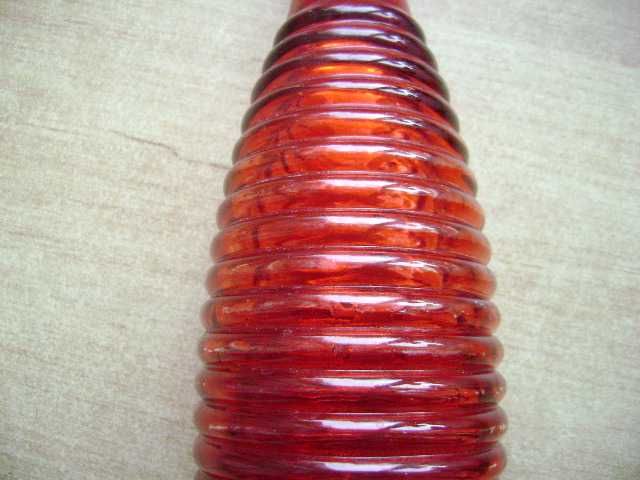 Starocie z PRL - Szkło kolorowe = Wazon pomalowany 26 cm wysokości