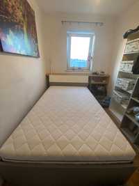 Biało szare łóżko z szufladami 120x200