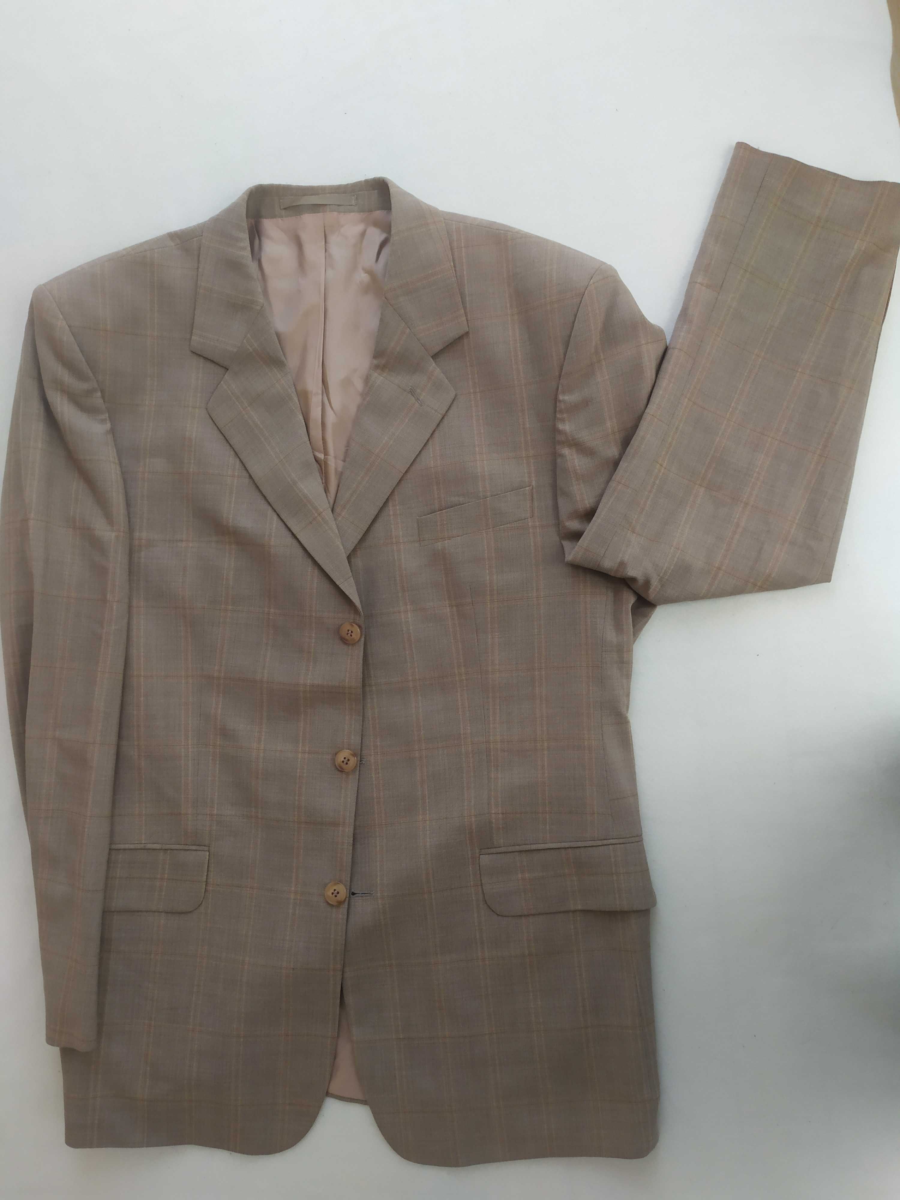 Vernet Marynarka Męska Elegancka Brązowa, BeżowaTop Business XL