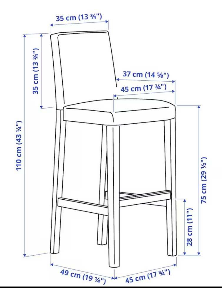 Krzesła IKEA Bergmund Stołek barowy Stołki