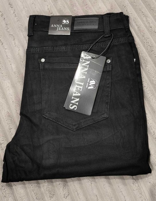 Czarne Spodnie Jeansowe Plus Size rozmiar 38,  Bawełna 97 %