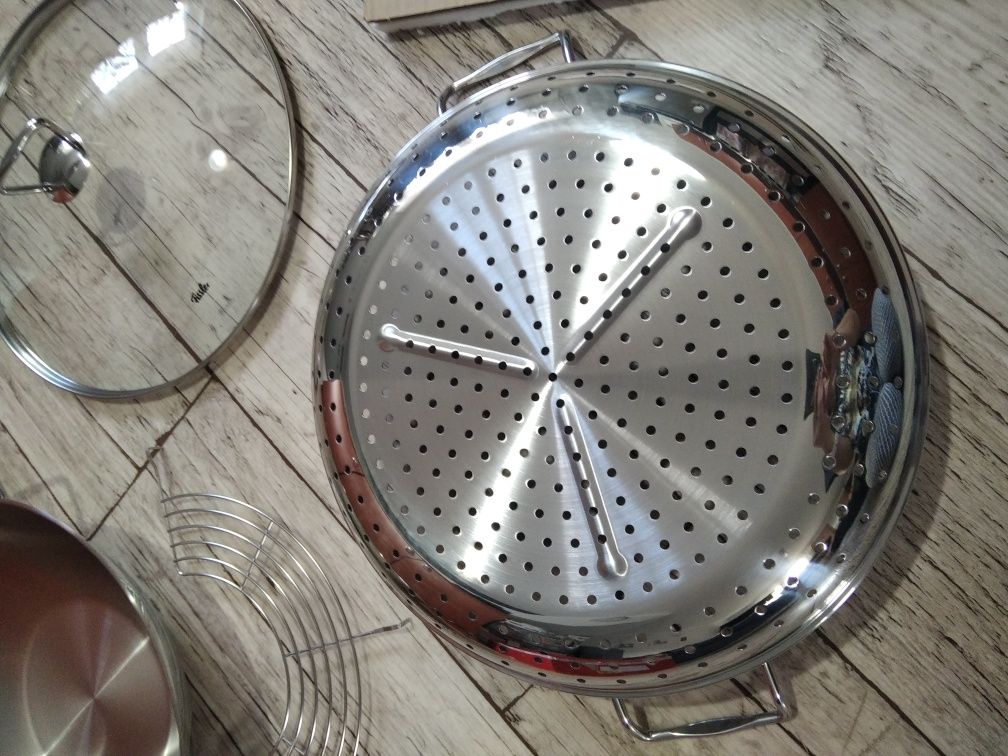 Patelnia WOK ze stali nierdzewnej FISSLER