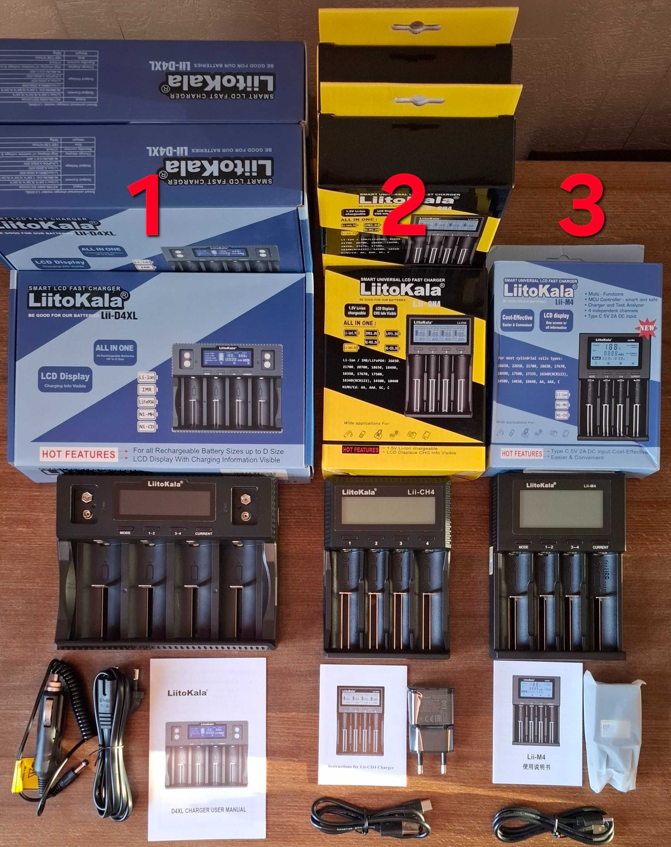 Зарядний пристрій для акумуляторів Liitokala Lii-D4XL, Lii-CH4, Lii-M4