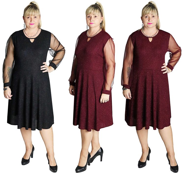 BROKATOWA SUKIENKA Z ŁEZKĄ roz.uniwersalny pasuje od 52 do 56