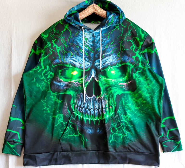 Чоловіче худі на Геловін Хелловін костюм Череп Скелет Зомбі 5XL-6XL