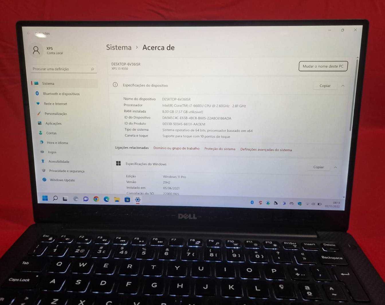 Dell Xps 13 9350, Intel Core I7, Ssd, 8G ram