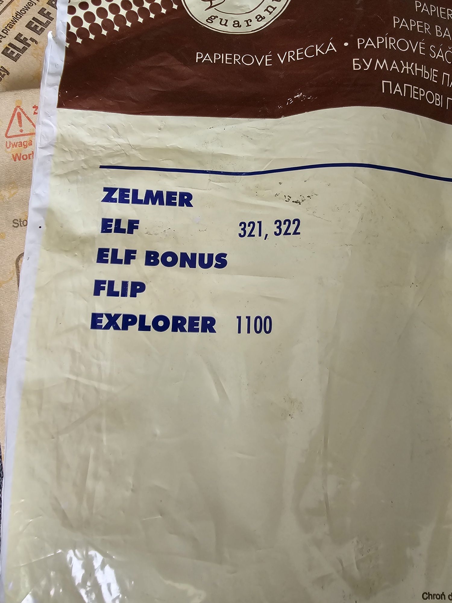 Worki do odkurzacza Zelmer Elf Flip Explorer Elf Bonus. 3 sztuki.
