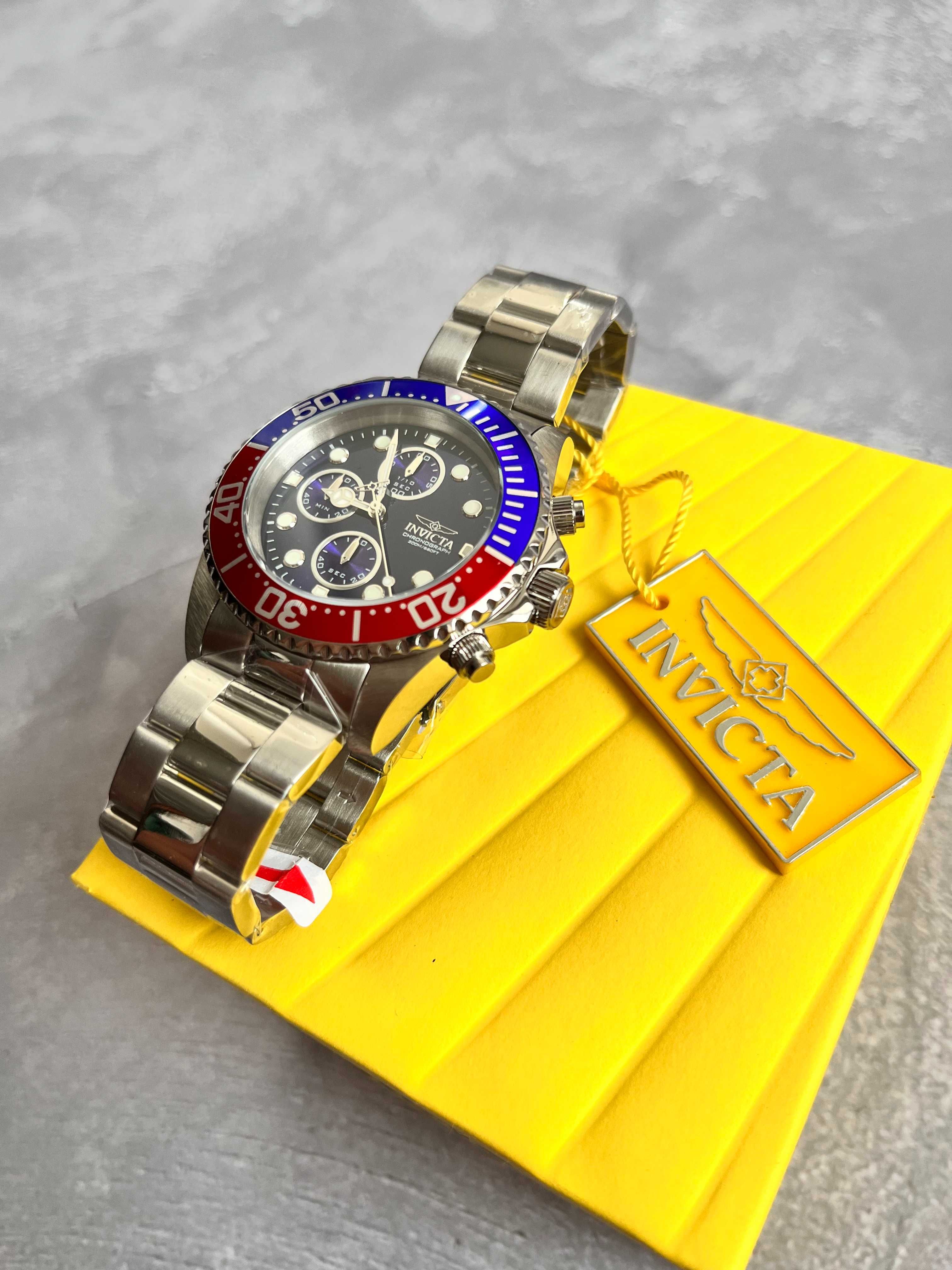 годинник часы Invicta 1771 pro diver срібний браслет инвикта Ø43мм