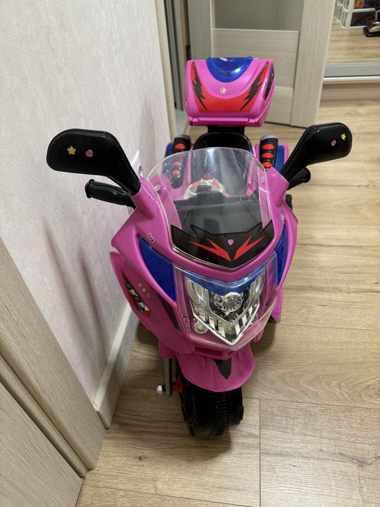 Дитячий електро мотоцикл для дівчики