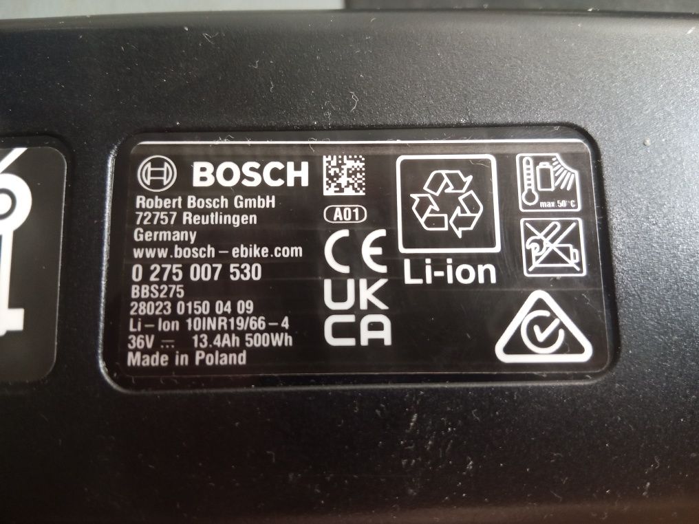 NOWA Bateria BOSCH 500wh 13,4ah 36v ładowarka