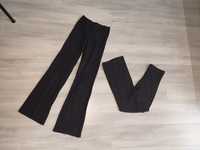 Czarne spodnie rozszerzane dzwony H&M 146 152 cm 2pak