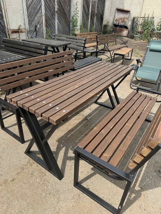 АКЦІЯ! Лавка лофт зі спинкою, кована лавка, паркова лавочка, скамейка