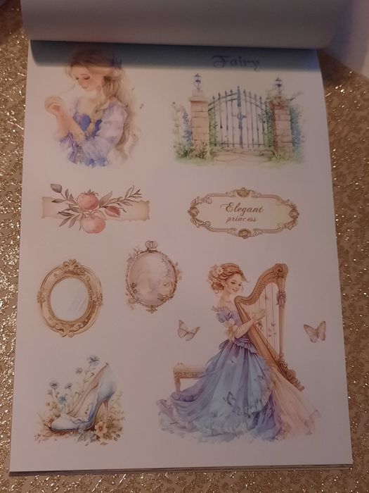 20 páginas repletas de autocolantes temáticos, Princesas, jardin