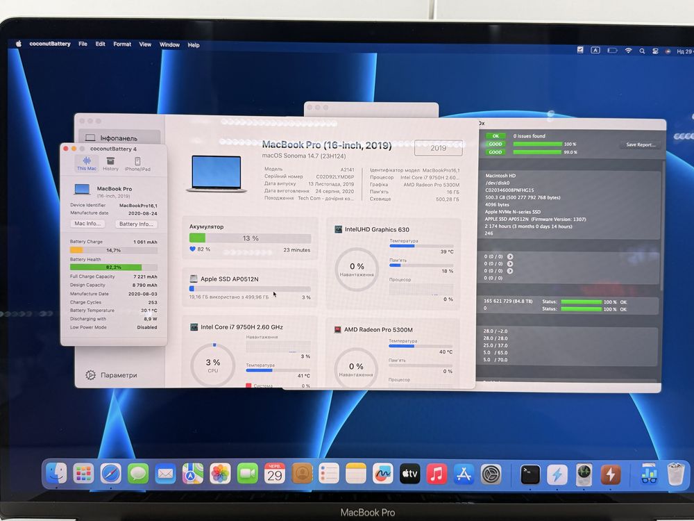 Apple Macbook Pro A2141 16 Mid 2019 (2020) i7-9750H/16GB /512GB /5300M