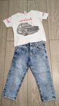 Komplet jeansy t-shirt Maluch Fiat 126p samochód auto