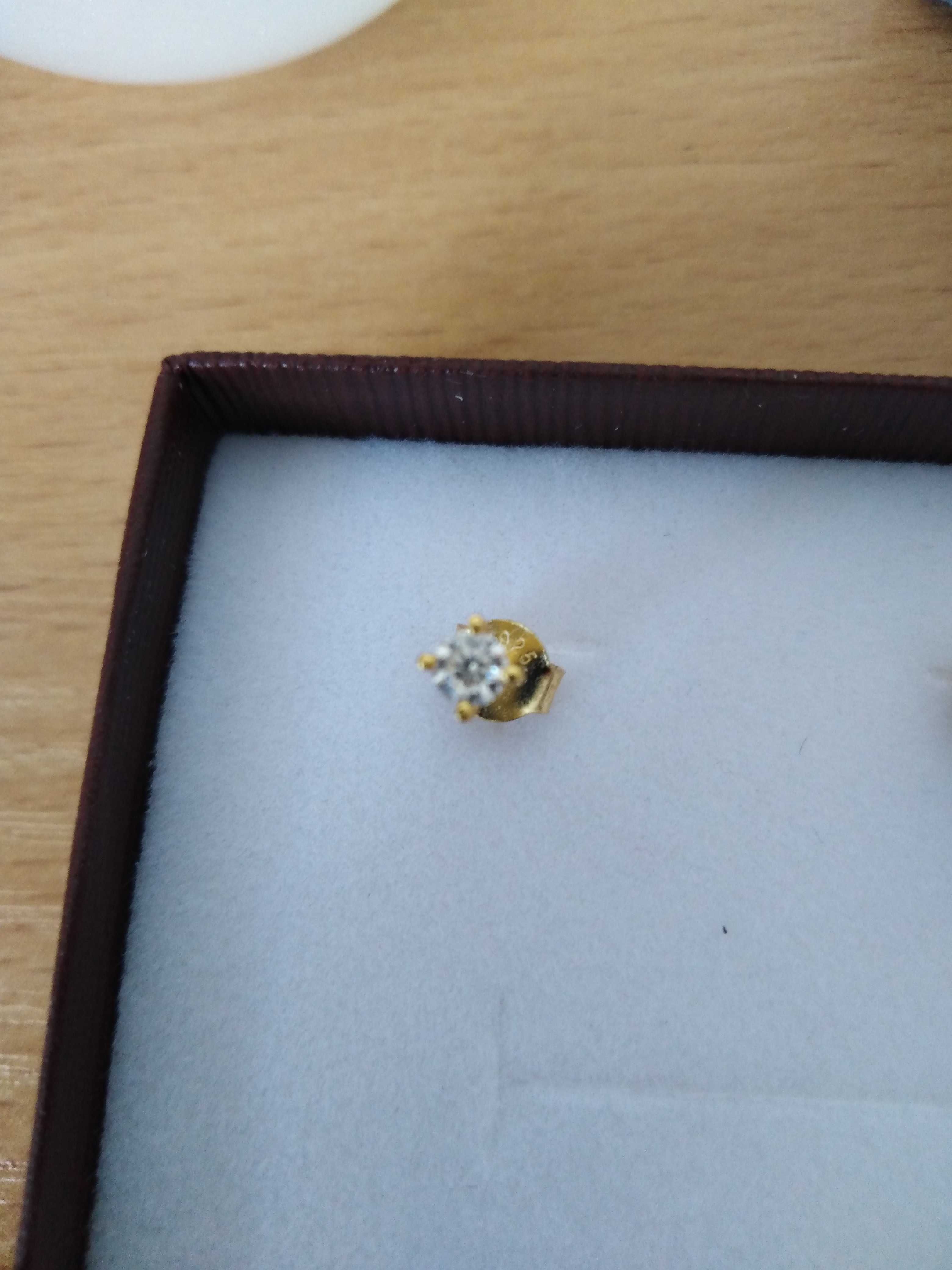 Kolczyki moissanit jak diament 0,1 ct