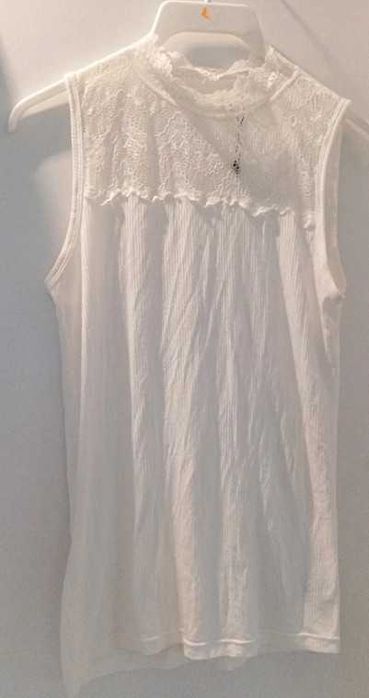 Koszulka Na Ramiączkach Biała Koronka VRS M Nowa