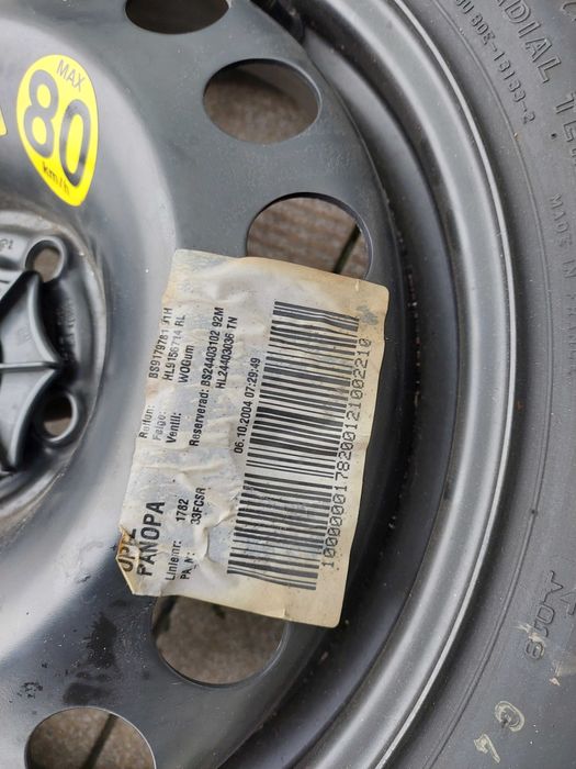 OPEL Vectra C Koło zapasowe + zestaw lewarek klucze ucho Wysyłka