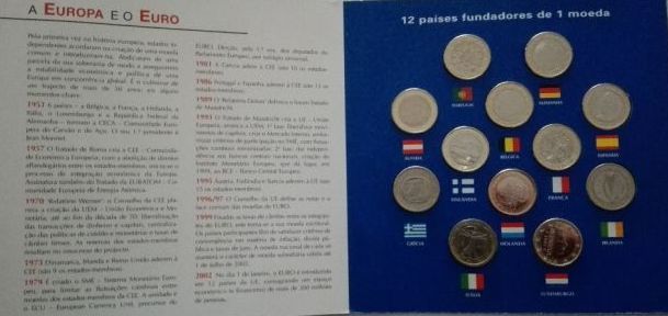 12 Primeiras Moedas de 2002  de 1€ dos Países fundadores