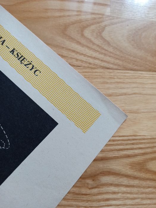 Stara tablica edukacyjna plansza plakat słońce ziemia księżyc prl