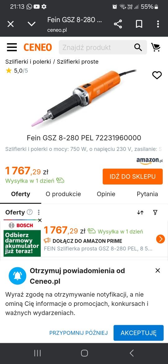 Fein szlifierka prosta trzpieniowa frezarka