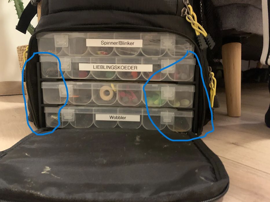 Sistema de Gavetas p/ Mochila de Pesca