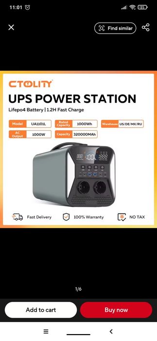 Bluetti зарядна станція  UA1101L  ctolity  lifepo4