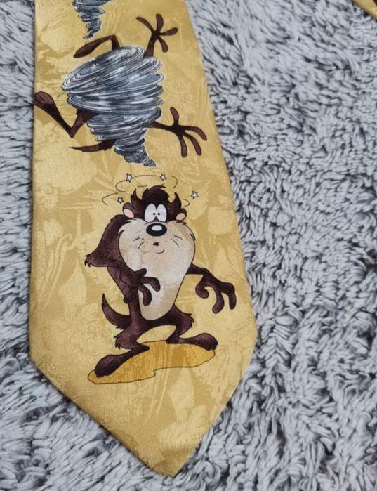 Вінтажна шовкова чоловіча краватка looney tunes tie rack 1997, італія