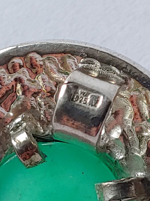 Srebrna zawieszka wisior chryzopraz srebro medalik rękodzieło