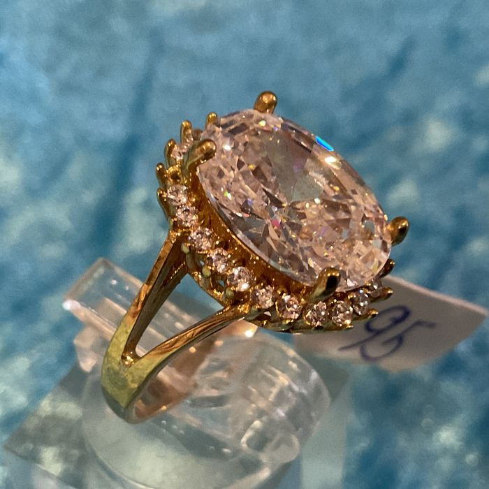Anel em prata banhado a ouro tam,16 mm
