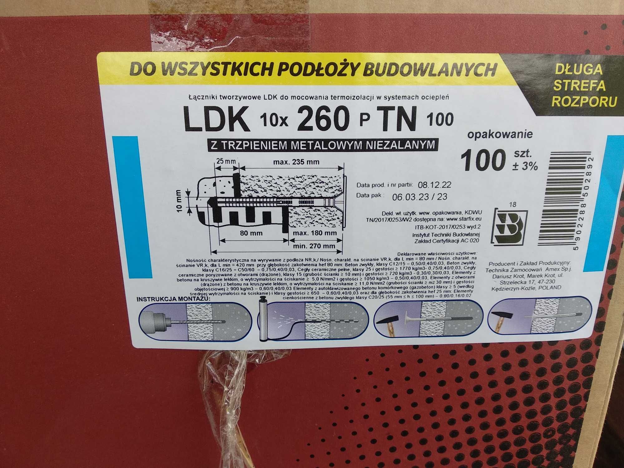 Kołki do styropianu LDK 10 x 260 p tn 100