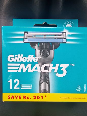 Касети чоловічі для гоління Gillette Mach 3 12 шт (ДЖилет Мак 3 )