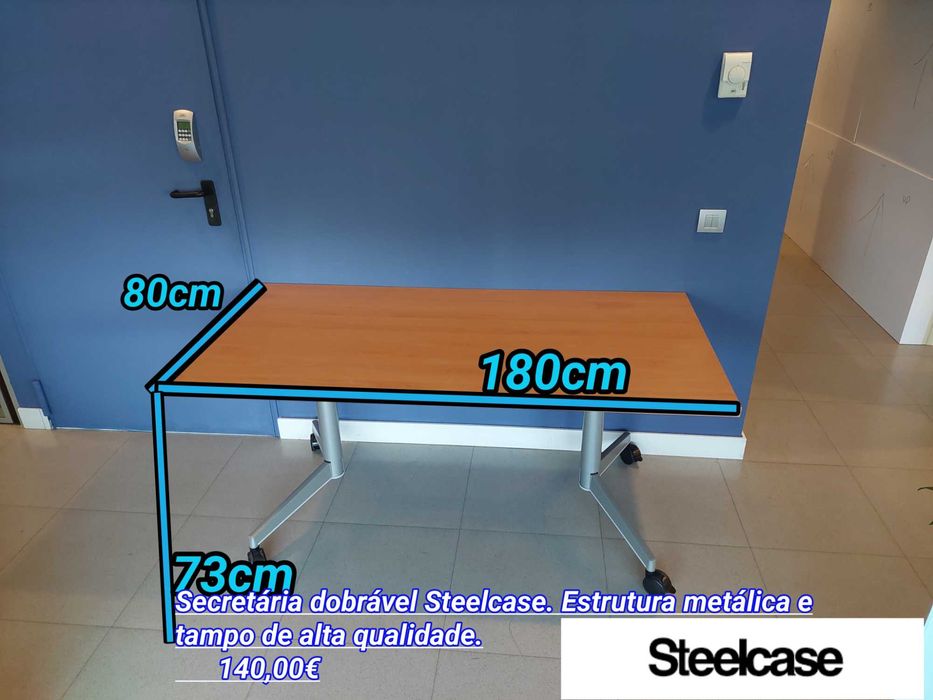 Secretária dobrável Steelcase 180x80x73cm ( mesa Reunião) Oportunidade