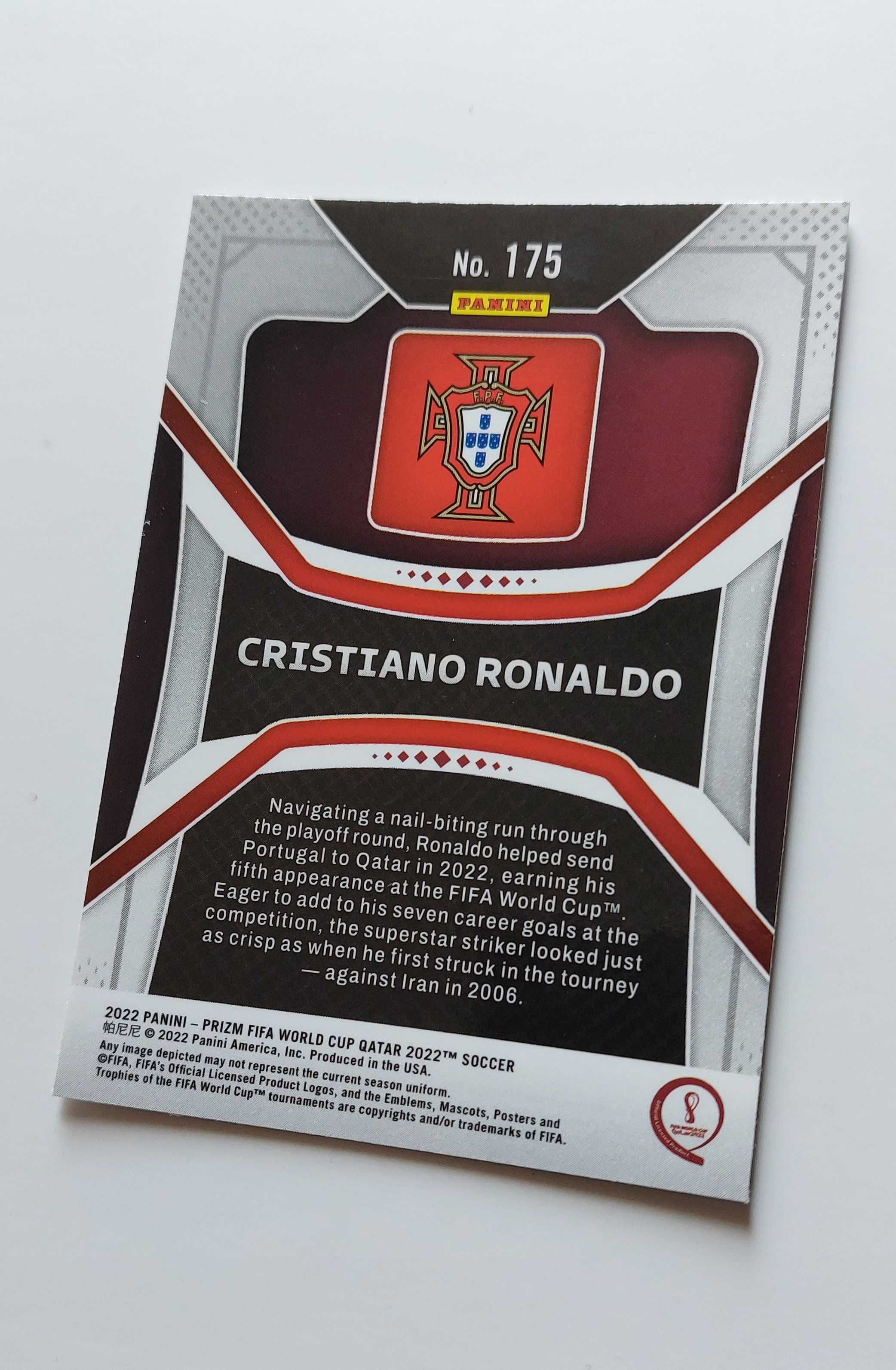 Panini World Cup 2022 Qatar Cristiano Ronaldo Prizm Card #175